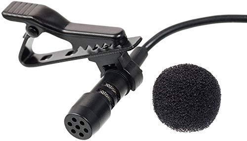 Dynamic Lapel Collar Omnidirectional Mic Voice Recording Lavalier Microphone For Singing YouTube, Black
