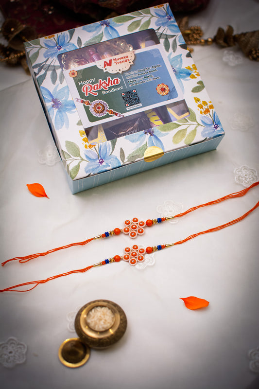 Sunburst Pearl - Set of 2 Rakhis | Gift-Ready Box